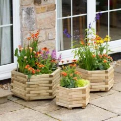 Zest Marford Hexagonal Garden Planter Set