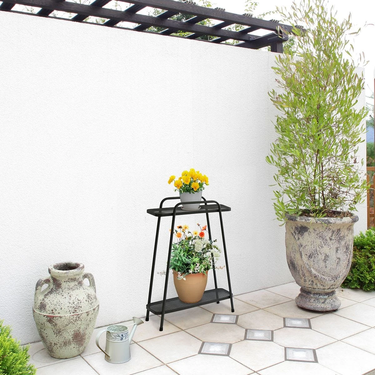 VegTrug Modern Plant Stand 2 Shelf Tall - Image 2