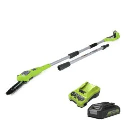 Greenworks 24v Cordless Pole Saw With 2Ah Lithium-ion Battery And Charger