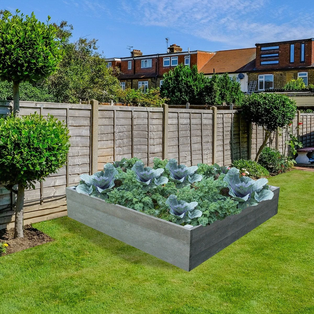 NBB Recycled Furniture EverYear Raised Bed L1200 X D1240 X H300mm - Grey