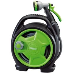Draper Premium 10M Mini Hose Reel Set - Black & Green