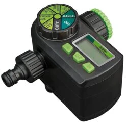 Draper Ball Valve Electronic Water Timer - Black And Green