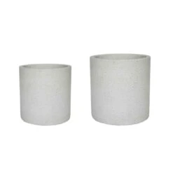 Ivyline Catania Terrazzo Set Of 2 Cylinders - White