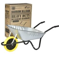 Walsall Wheelbarrow 85L Galvanised Barrow In A Box With Puncture Proof Wheel