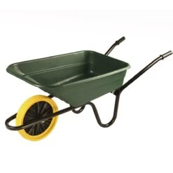Walsall Wheelbarrow 90L Polypropylene Barrow In A Box With Punture Proof Wheel - Green
