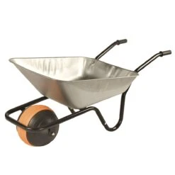 Walsall Wheelbarrow 85L Heavy Duty Galvanised Barrow In A Box With Puncture Proof Wheel