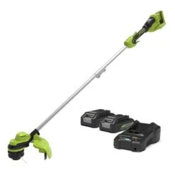 Greenworks 48V Cordless 33cm Brushless Line Trimmer With 2 X 24v 2Ah Batteries And Charger