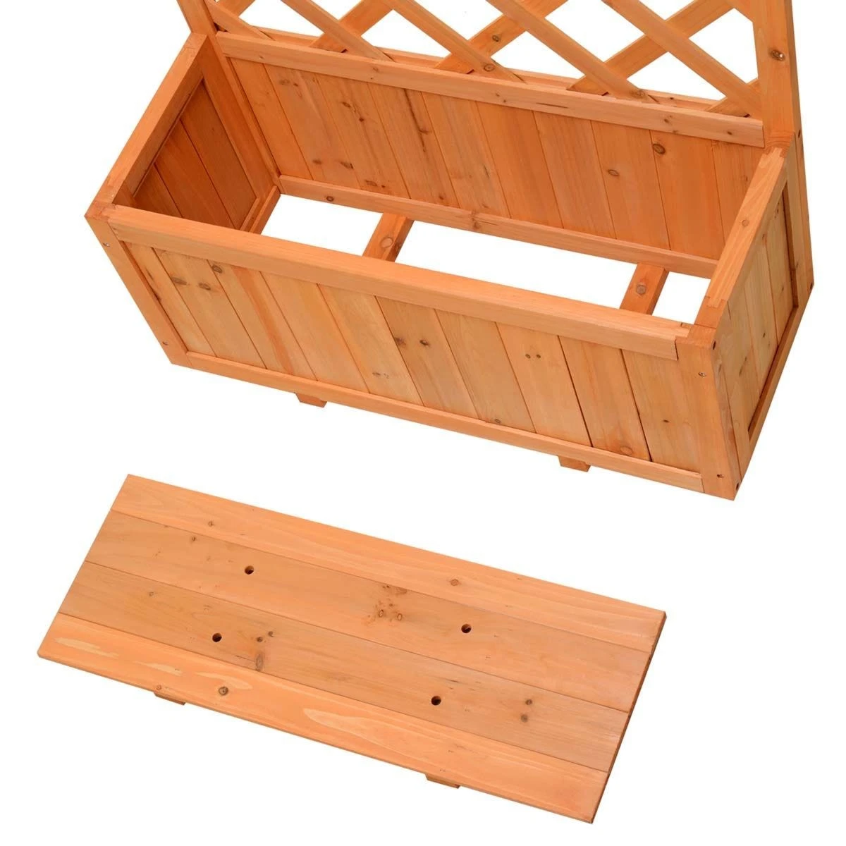 Outsunny Wooden Planter With Trellis - Image 4