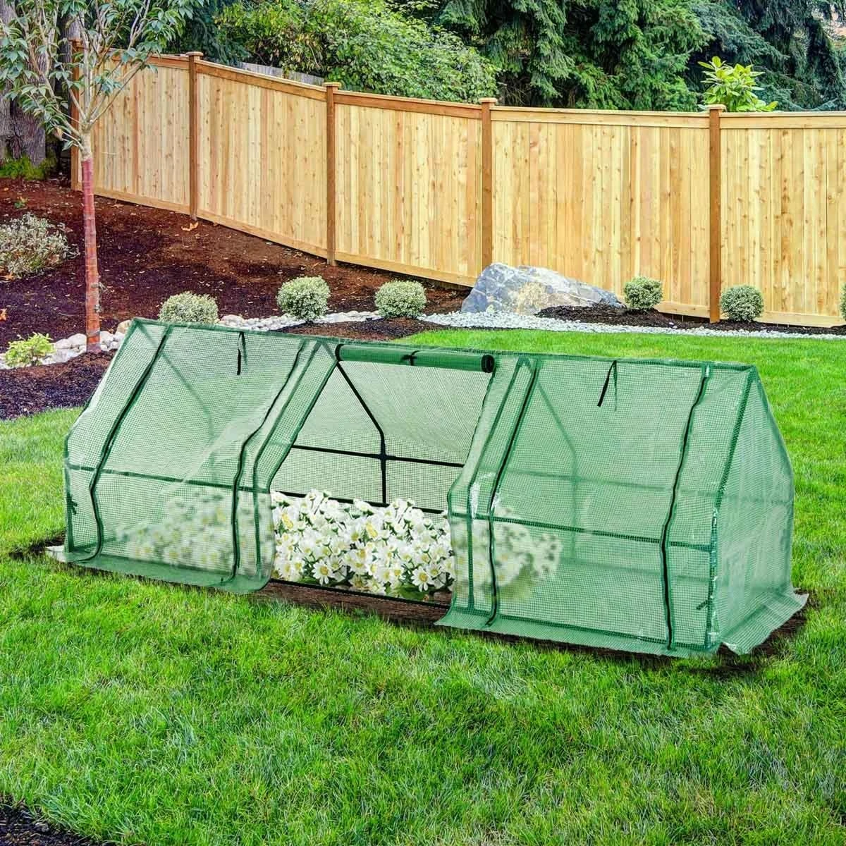 Outsunny Polytunnel Greenhouse With Steel Frame - Image 8