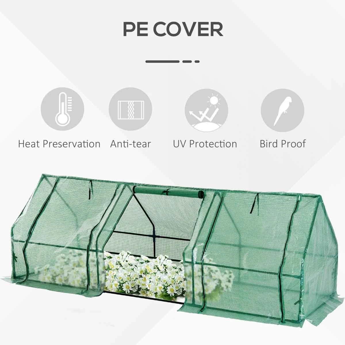 Outsunny Polytunnel Greenhouse With Steel Frame - Image 5