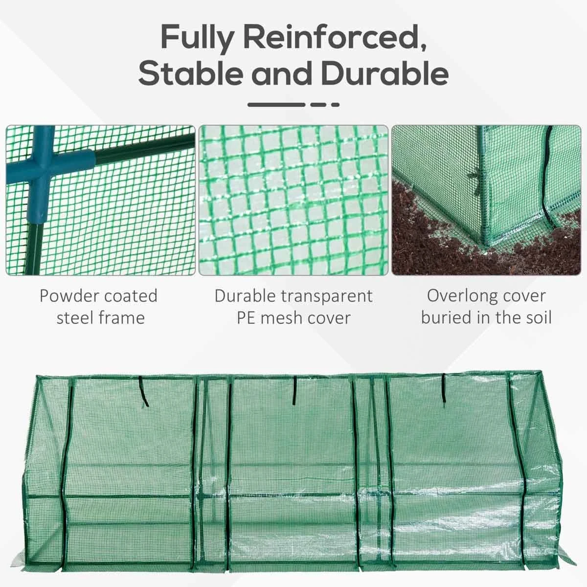 Outsunny Polytunnel Greenhouse With Steel Frame - Image 6