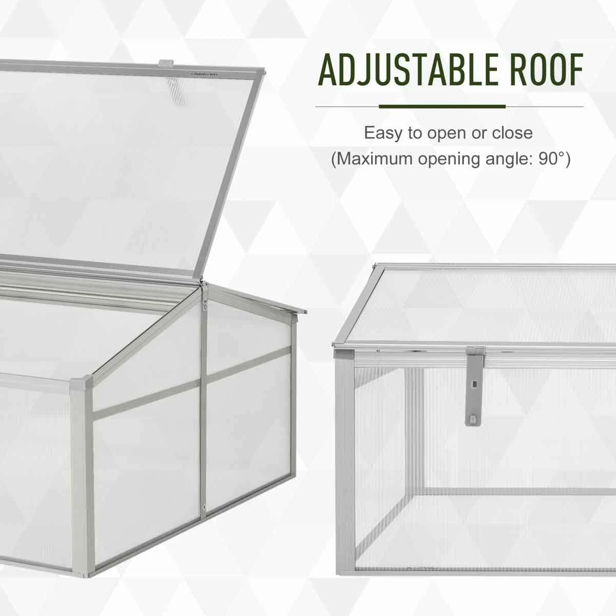 Outsunny 2 Level Adjustable Cold Frame Greenhouse - Image 3