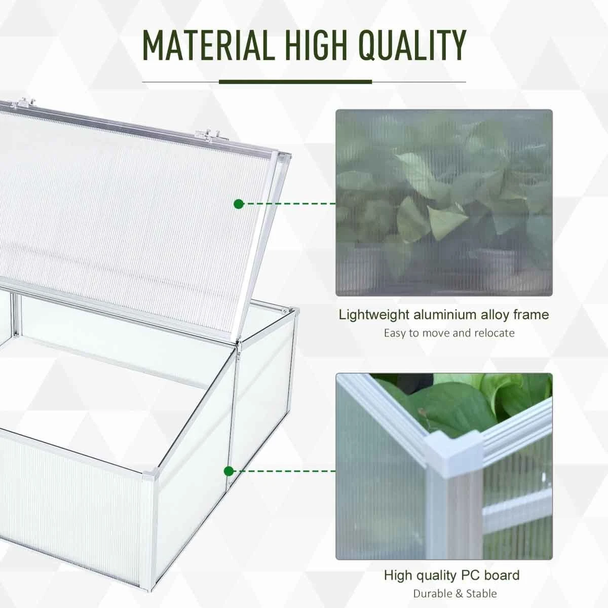 Outsunny 2 Level Adjustable Cold Frame Greenhouse - Image 4
