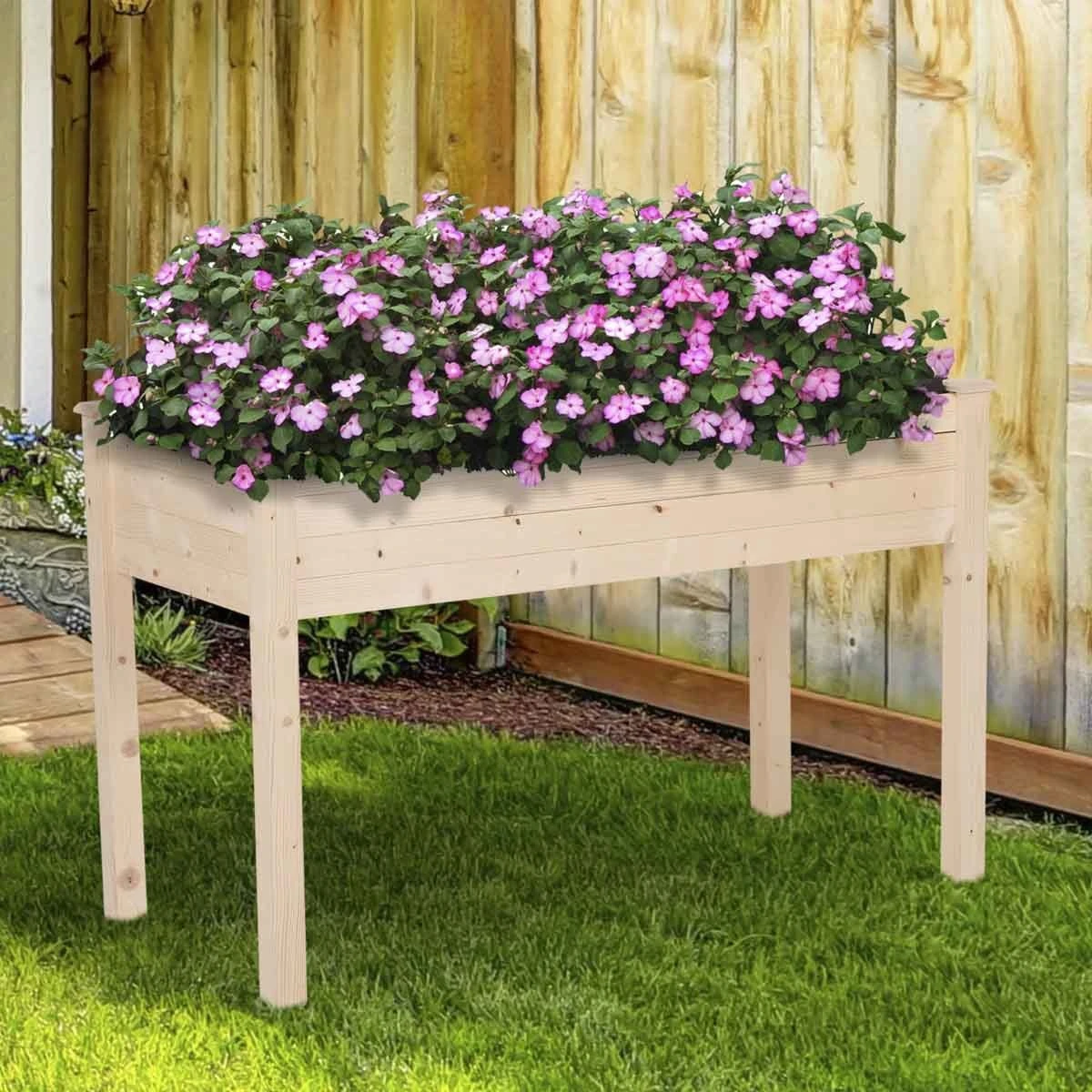 Outsunny Raised Wooden Planter - Image 7