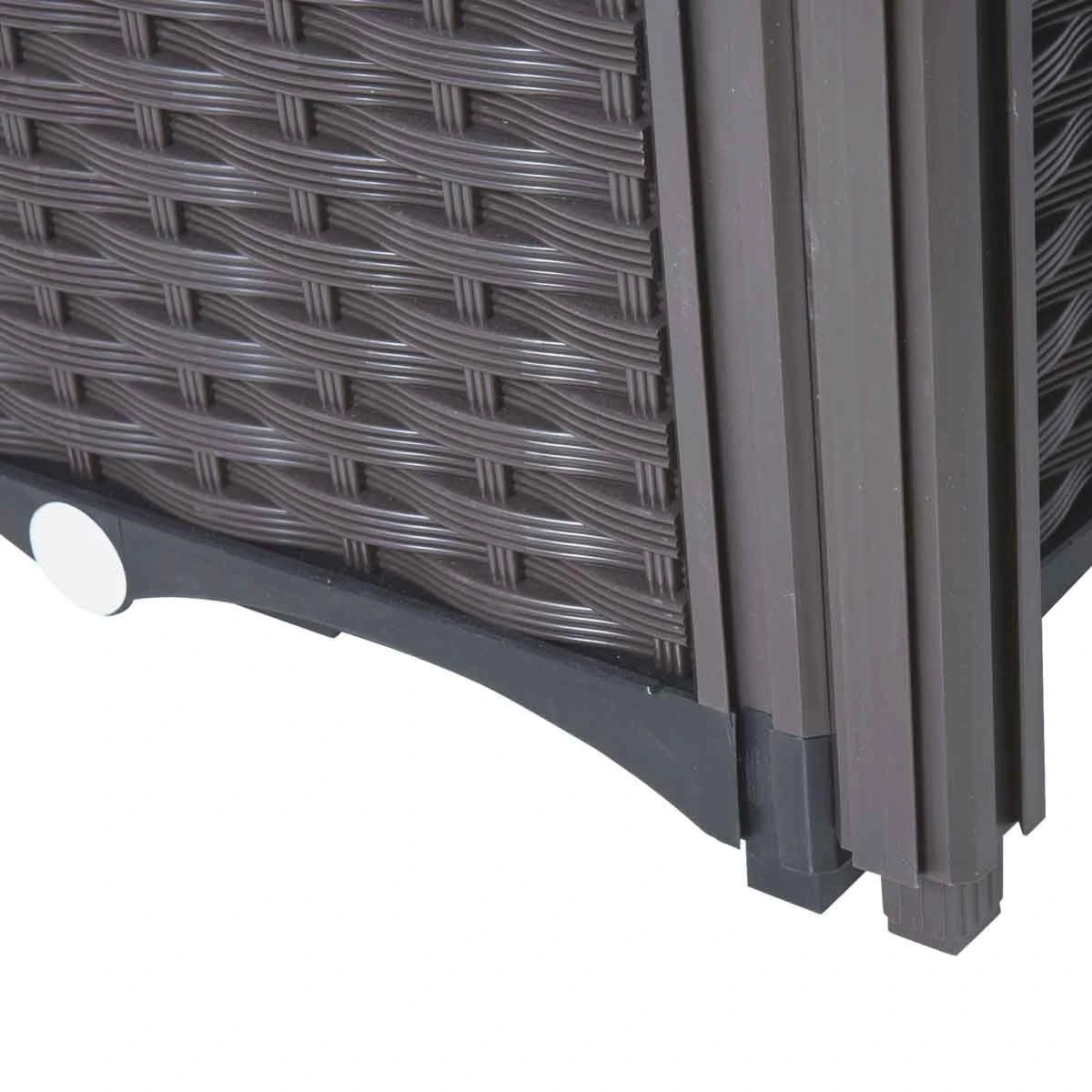 Outsunny Rattan Effect Raised Duo Planter - Brown - Image 2