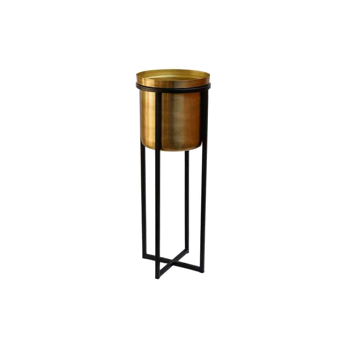 Calla Planter Stand Black/Antique Gold H58CM D22CM - Image 2