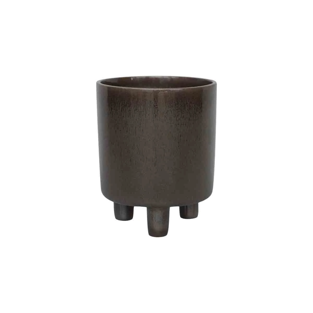 Pisa Reactive Glaze Planter Mocha H19CM D16CM - Image 2