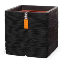 Capi Europe Square Planter Rib NL 40x40x40 - Black