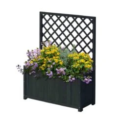 Vertrug Wooden Trellis Box 90cm - Charcoal