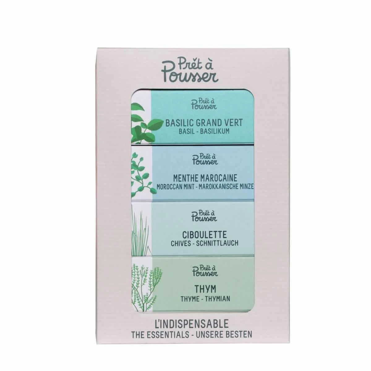 Pret A Pousser The Essentials Pack Of 4 Pods - Basil, Moroccan Mint, Chives, Thyme