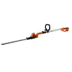 Yard Force 20V Cordless Pole Hedge Trimmer - Extendable W/ Adjustable Head 45Cm Blade Length W/ Lithium-ion Battery & Charger - Orange & Black