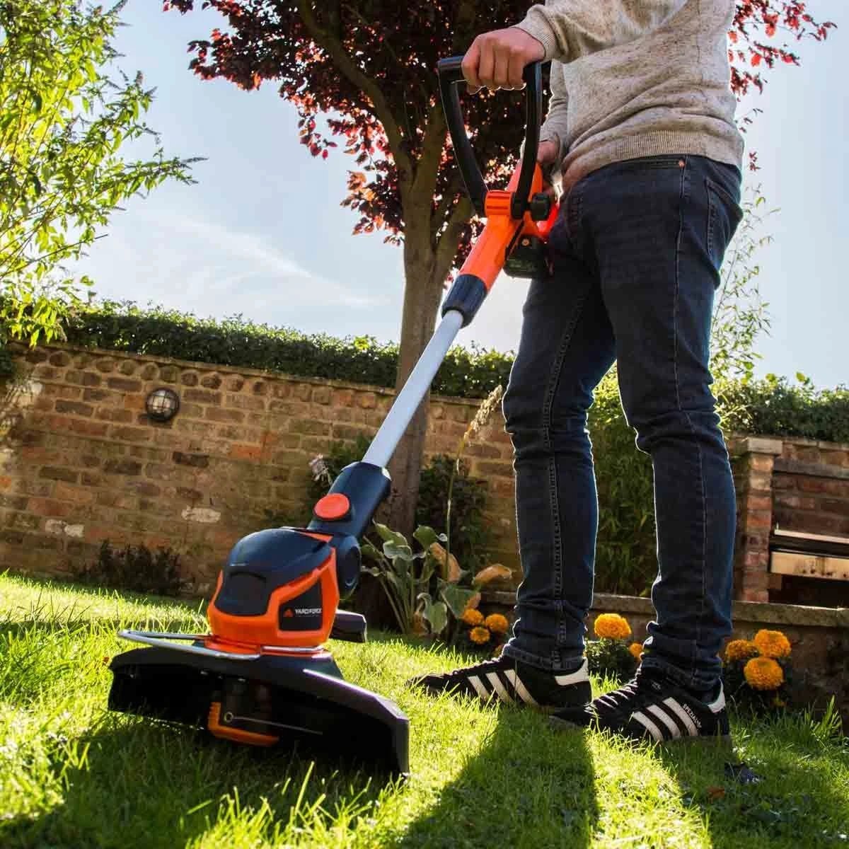 Yard Force 25Cm 20V Cordless Grass Trimmer W/ 2.0Ah Li-ion Battery And Charger - Orange & Black - Image 5