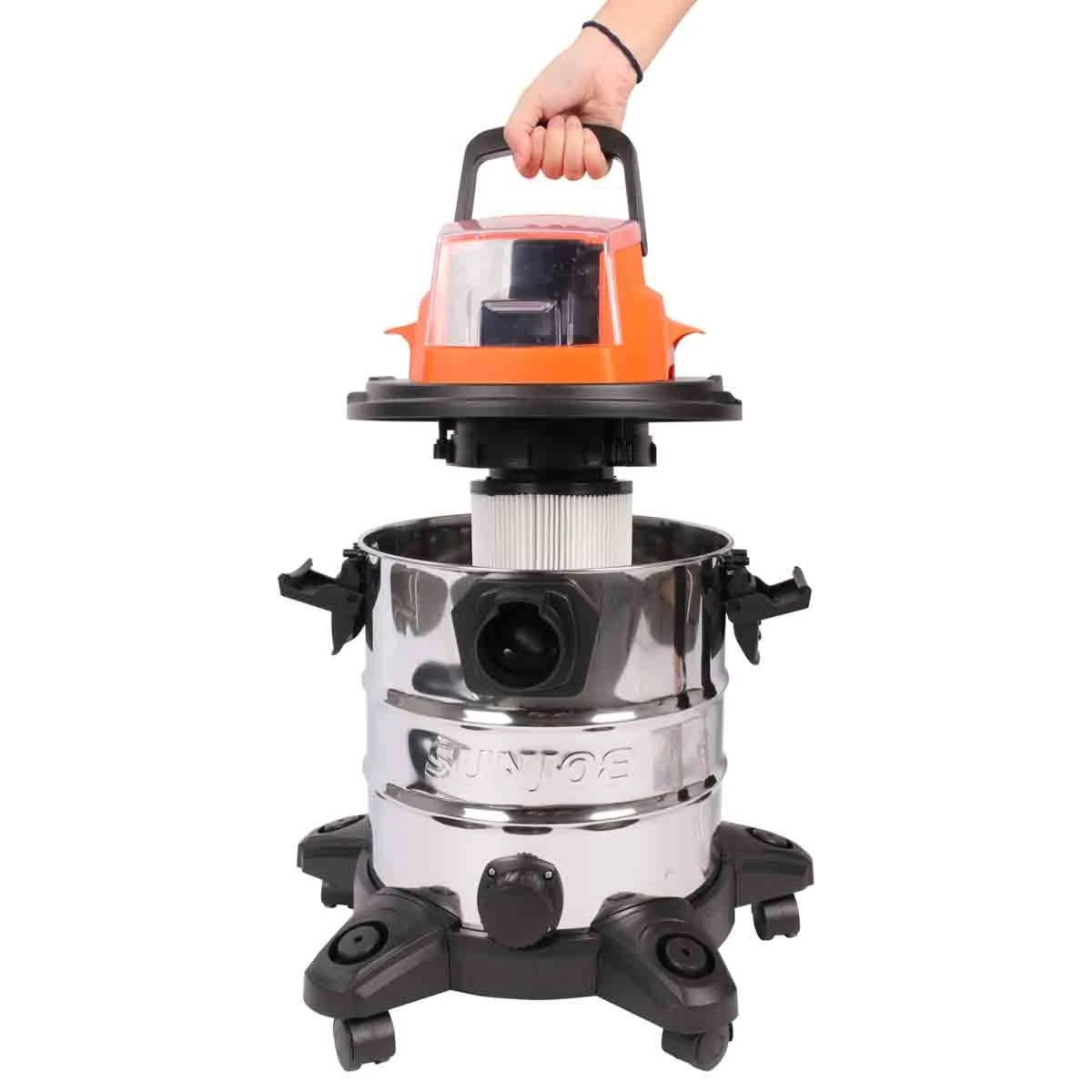 Yard Force 20V Wet And Dry Vacuum Cleaner W/ 4.0Ah Battery And Charger - Orange & Black - Image 3