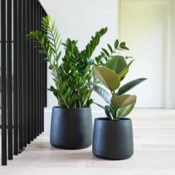 Ivyline Akemi Planter Carbon Black - H20Cm D22Cm