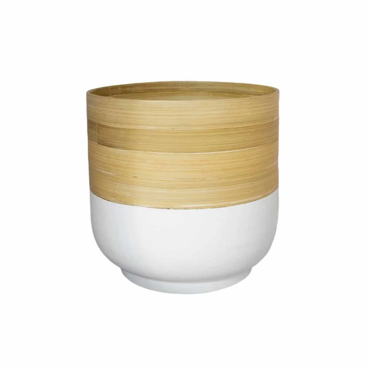 Ivyline Bamboo White Planter - D28Cm - Image 2