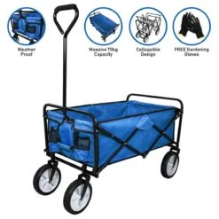 Foldable Garden Cart Blue