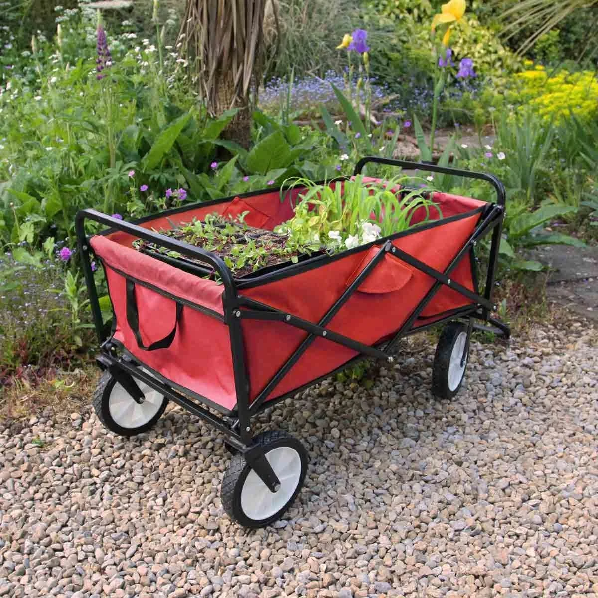 Foldable Garden Cart Red - Image 4