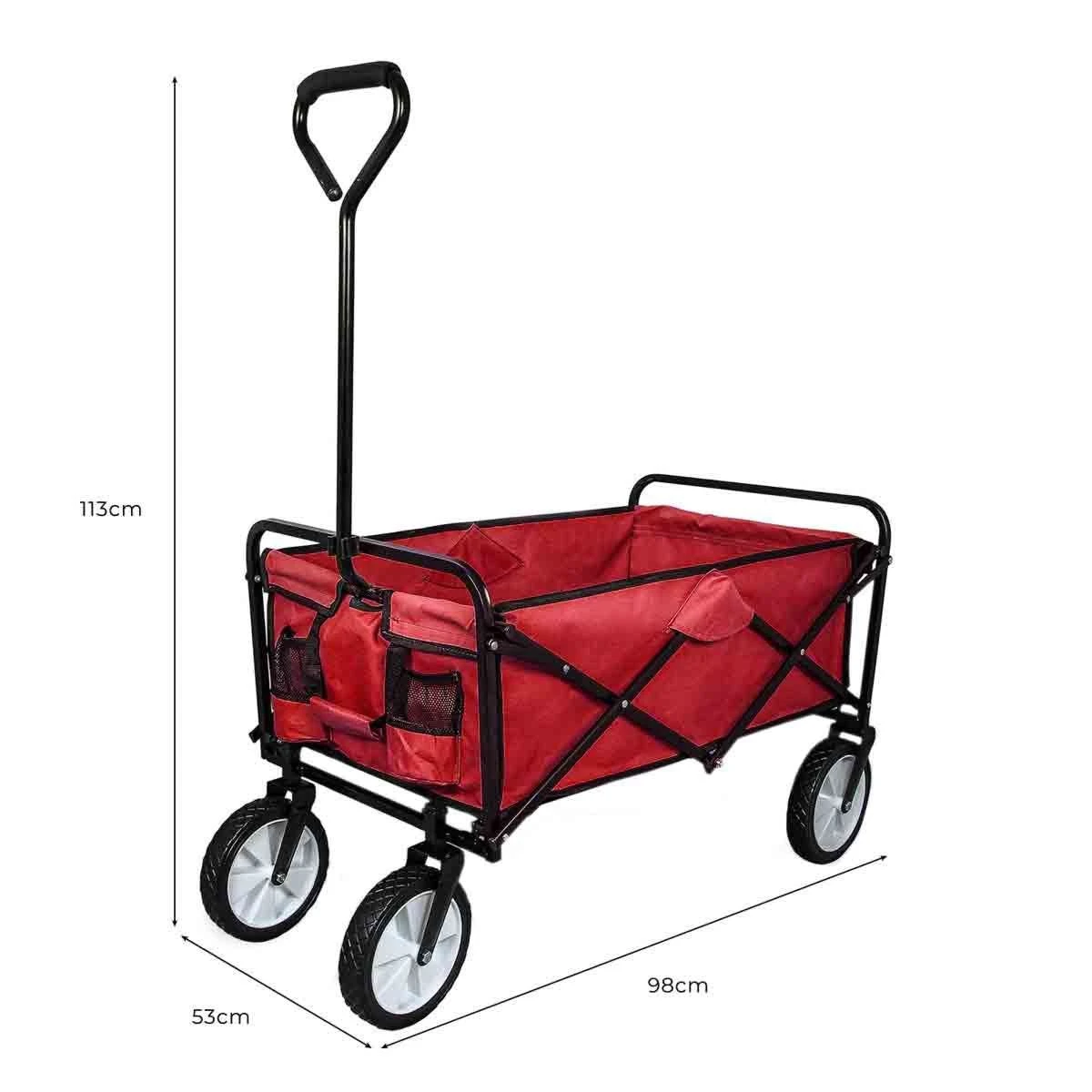 Foldable Garden Cart Red - Image 5