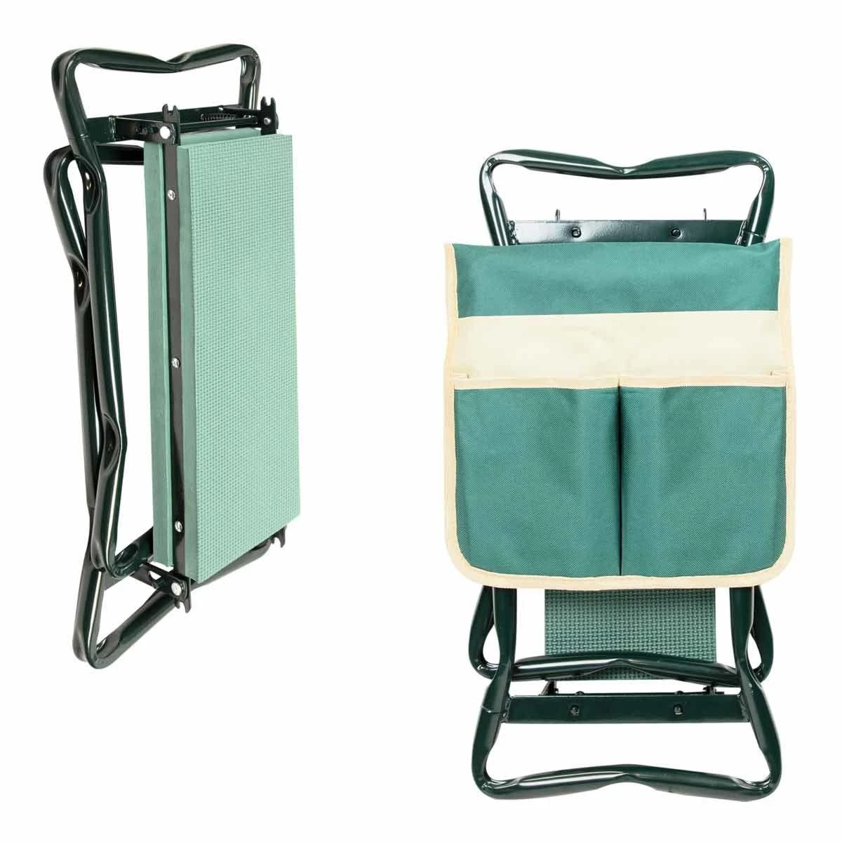 Gardenkraft Folding Portable Garden Kneeler With Tool Bag - Green - Image 5