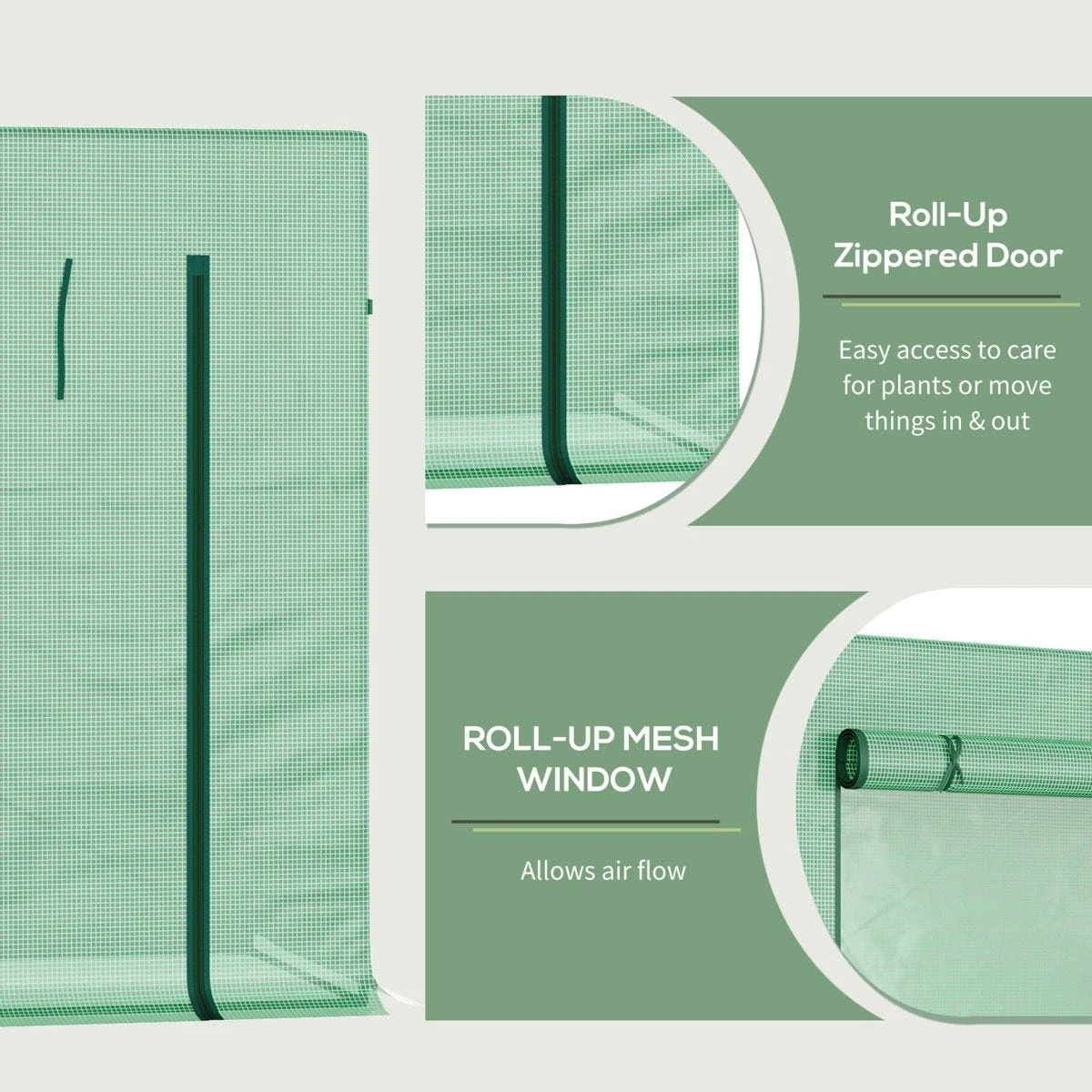 Outsunny 198x77x168cm Tomato Greenhouse Grow House With Roll Up Door - Image 5