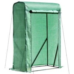 Outsunny Portable Greenhouse PVC Cover Metal Frame W/ Zipper 100 X 50 X 150cm