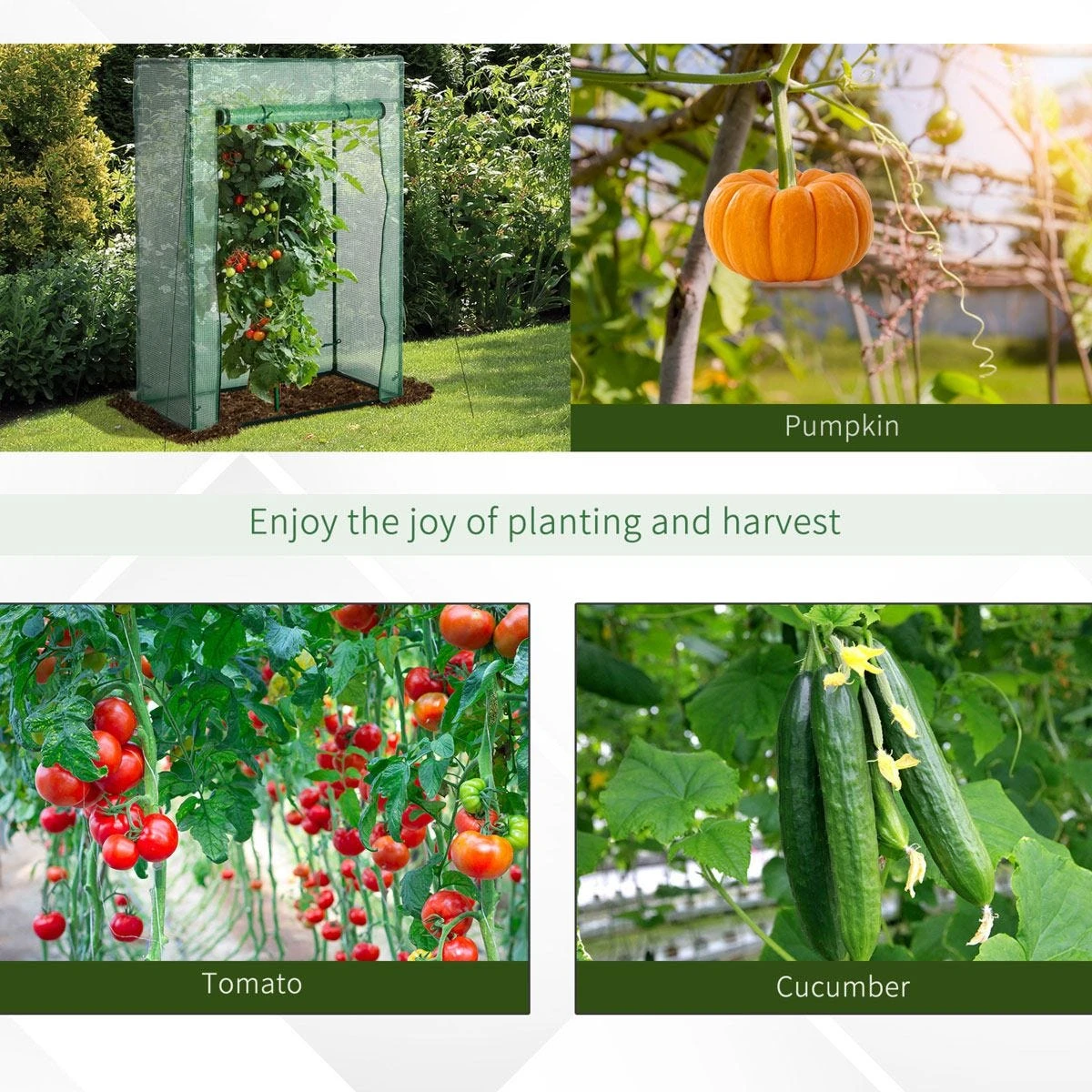 Outsunny 100 X 50 X 150cm Greenhouse W/ Zipper Roll-up Door Outdoor Green - Image 6