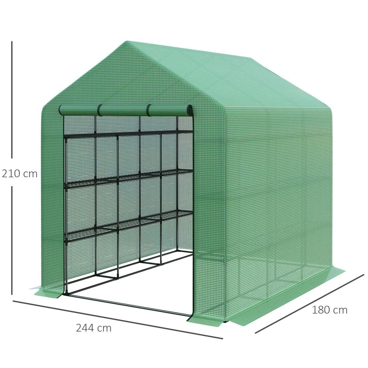 Outsunny Walk In Garden Greenhouse With Shelves Polytunnel Steeple Grow House New - Image 3