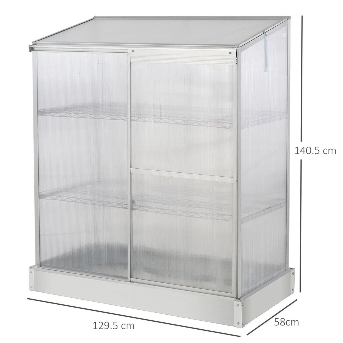 Outsunny 4x2Ft 3-tier Greenhouse Outdoor Plant Grow Aluminium Frame W/ Roof Door - Image 3