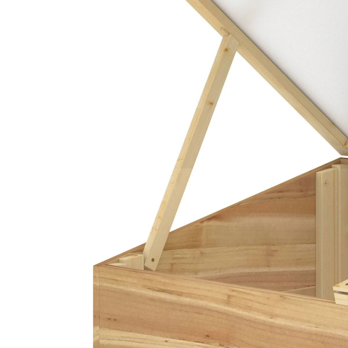 Outsunny Wood Cold Frame Greenhouse Garden Polycarbonate Grow House Natural - Image 9