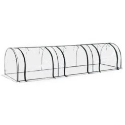Outsunny Tunnel Greenhouse Steel Frame For Garden W/ Zipper Doors