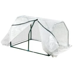 Outsunny Mini Greenhouse Grow House PVC Cover Steel Frame White 99 X 71 X 60cm