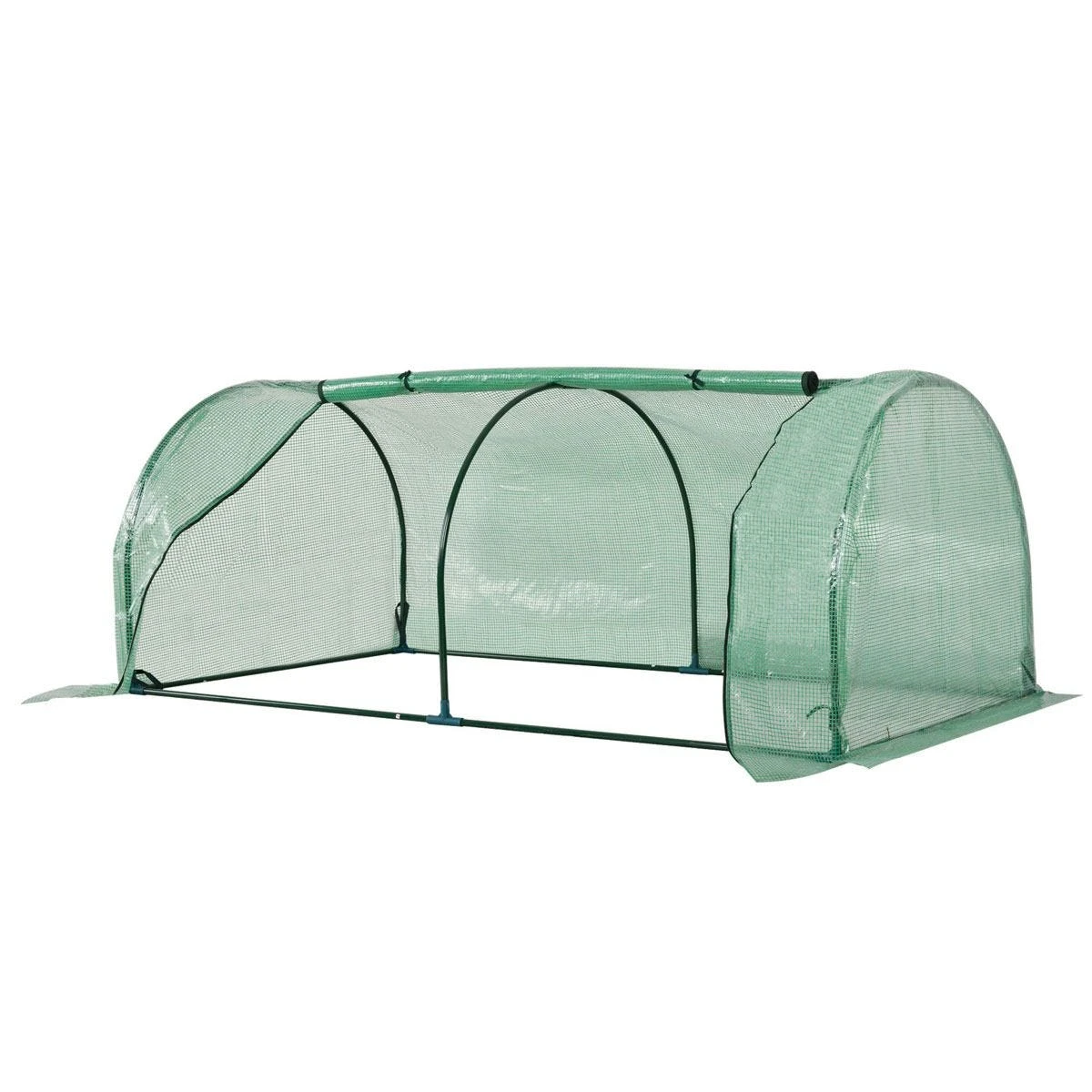 Outsunny Tunnel Greenhouse Grow House Steel Frame Pe Green 200x100x80 Cm