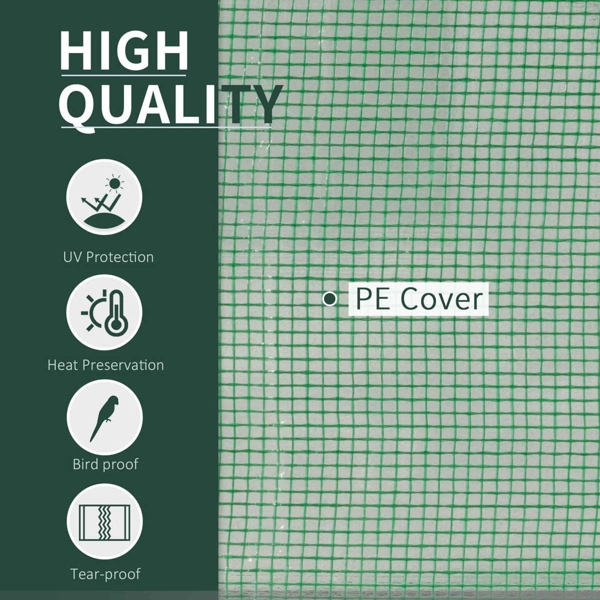 Outsunny Tunnel Greenhouse Grow House Steel Frame Pe Green 200x100x80 Cm - Image 4