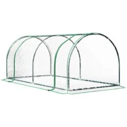 Outsunny Tunnel Greenhouse Grow House Steel Frame Pe Transparent 200x100x80 Cm