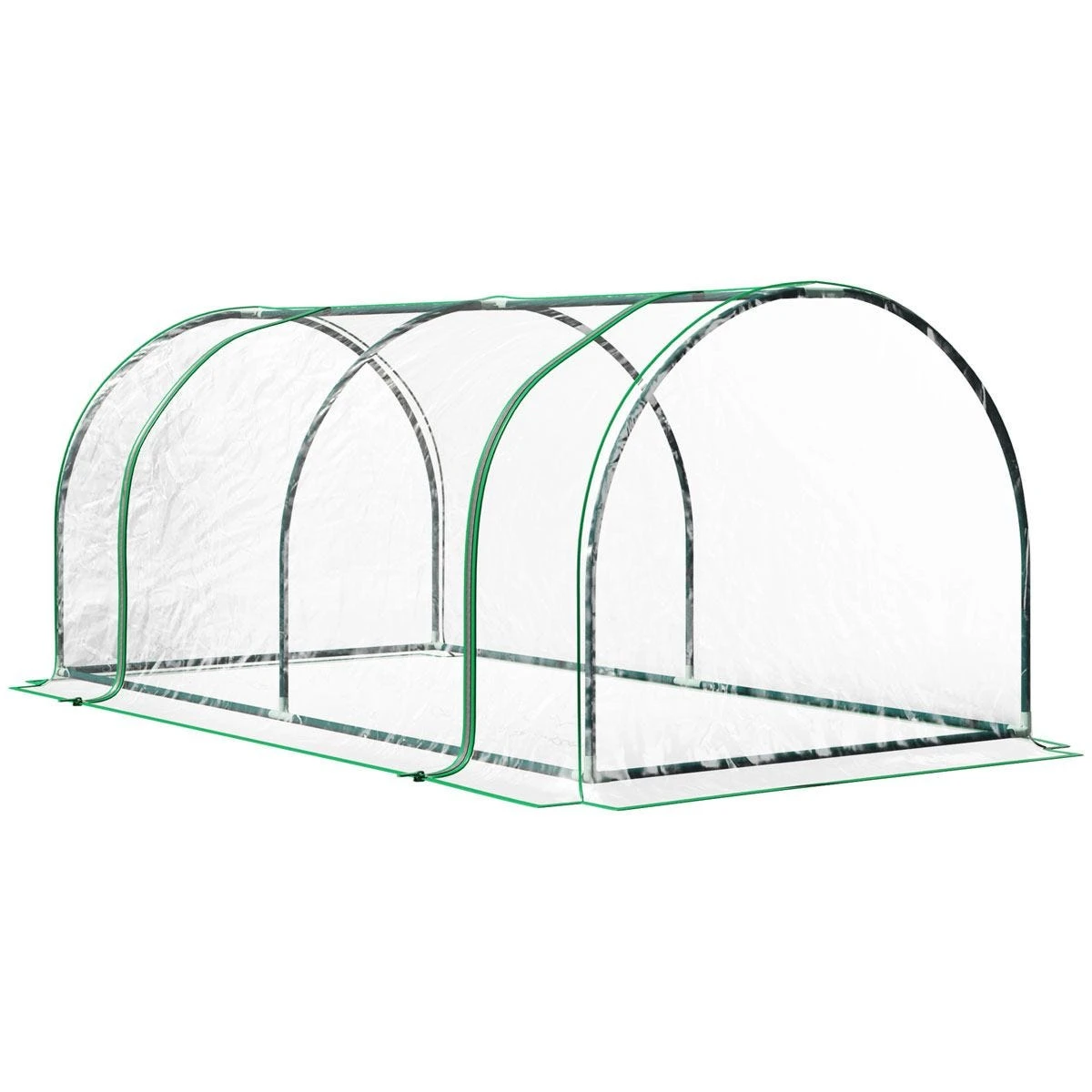 Outsunny Tunnel Greenhouse Grow House Steel Frame Pe Transparent 200x100x80 Cm