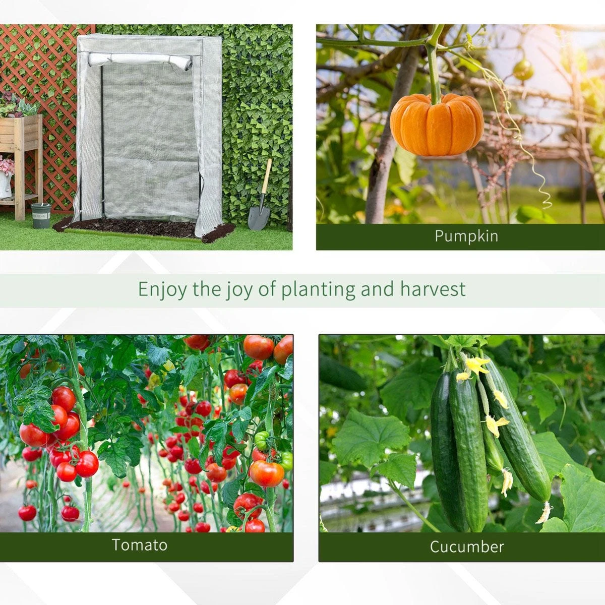 Outsunny 100 X 50 X 150cm Greenhouse W/ Zipper Roll-up Door Outdoor White - Image 6