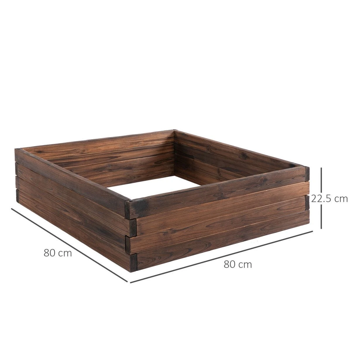 Outsunny Wooden Raised Garden Bed Planter Grow Containers Flower Pot 80 X 80cm - Image 3