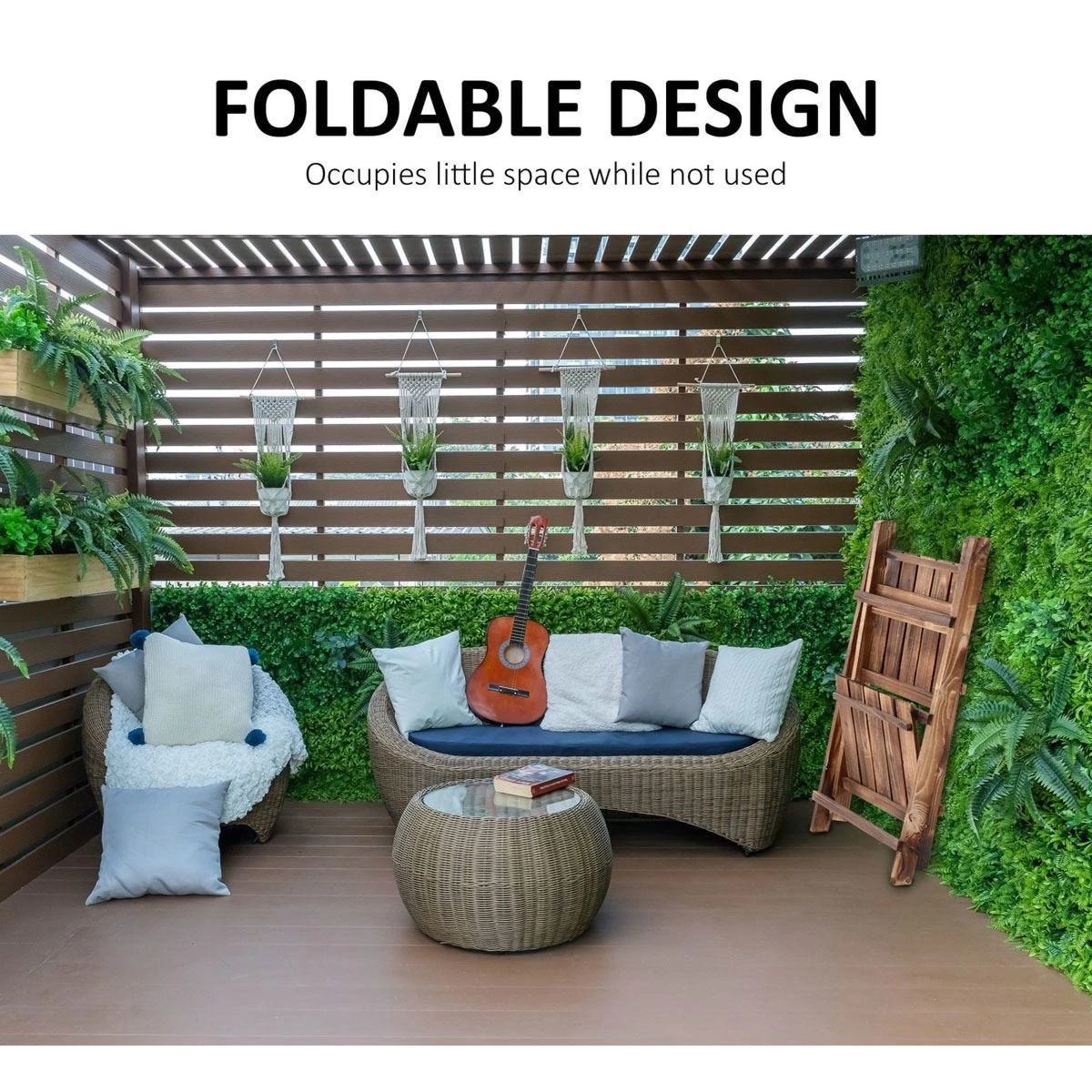 Outsunny Wooden Flower Pot Rack Holder Fold Storage Shelf Stand Vegetable - Image 7