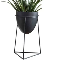 Battersea Metal Planter Black 380x340x610Mm