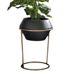 Whitehall Metal Planter Black 350x560Mm